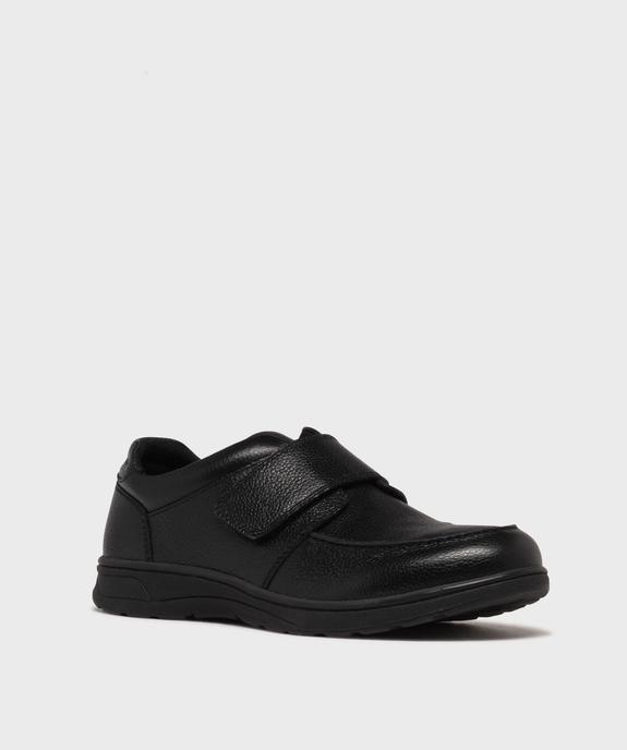 Mocassins à scratch en cuir grainé homme vue2 - G'FLEX - GEMO