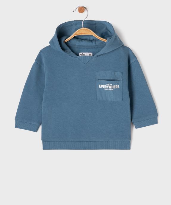 Sweat à capuche en molleton gratté doux bébé garçon vue1 - GEMO 4G BEBE - GEMO