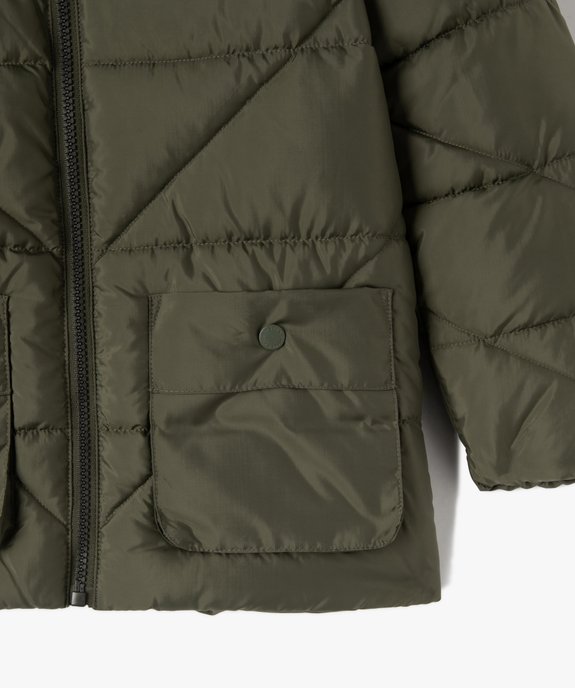 Blouson garçon matelassé à capuche en matière déperlante vue3 - GEMO 4G GARCON - GEMO