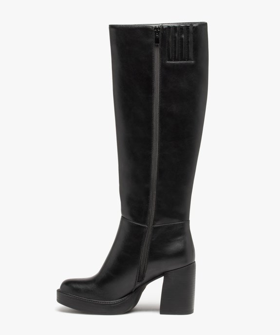 Bottes à talon haut dessus uni et à semelle plateforme vue3 - FOLLOW ME G4G - GEMO
