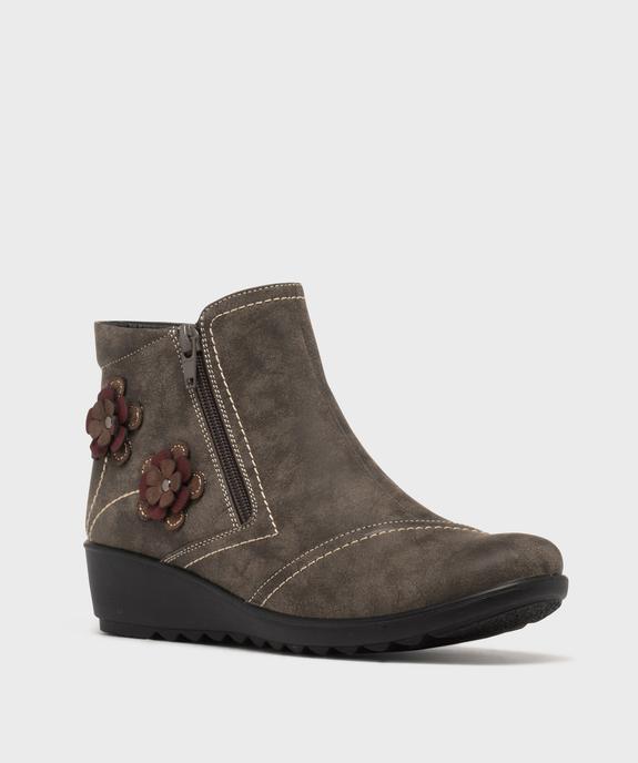 Boots confort à talon compensé avec motifs fleurs femme vue2 - G'FLEX - GEMO