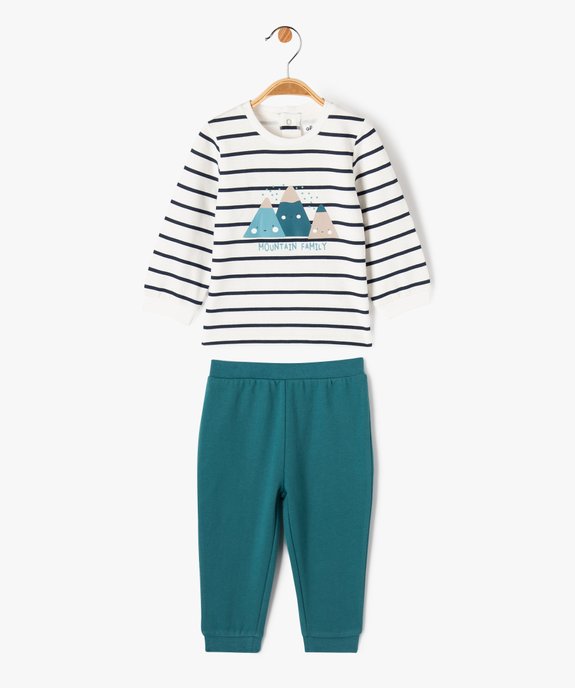 Pyjama 2 pièces dépareillées en molleton bébé vue1 - GEMO(BB COUCHE) - GEMO
