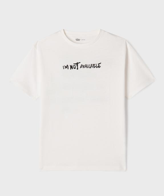 Tee-shirt manches courtes à message garçon vue3 - GEMO 4G GARCON - GEMO