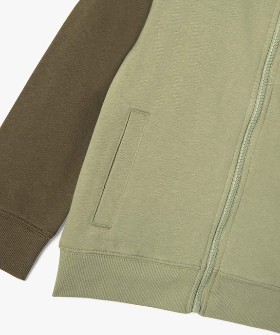 Sweat garçon bicolore à capuche fermeture zippée vue4 - GEMO (ENFANT) - GEMO