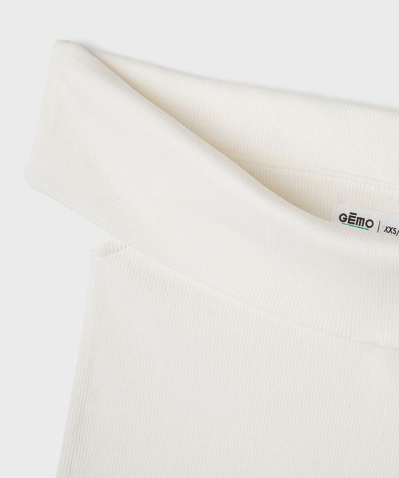 Tee-shirt à col bardot en maille côtelée fille vue2 - GEMO (JUNIOR) - GEMO