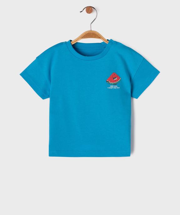 Tee-shirt manches courtes en jersey de coton imprimé devant et dos bébé garçon vue1 - GEMO 4G BEBE - GEMO