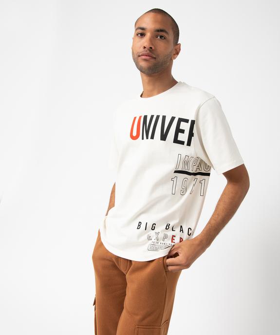 Tee-shirt homme à manches courtes oversize avec inscriptions vue2 - GEMO (HOMME) - GEMO