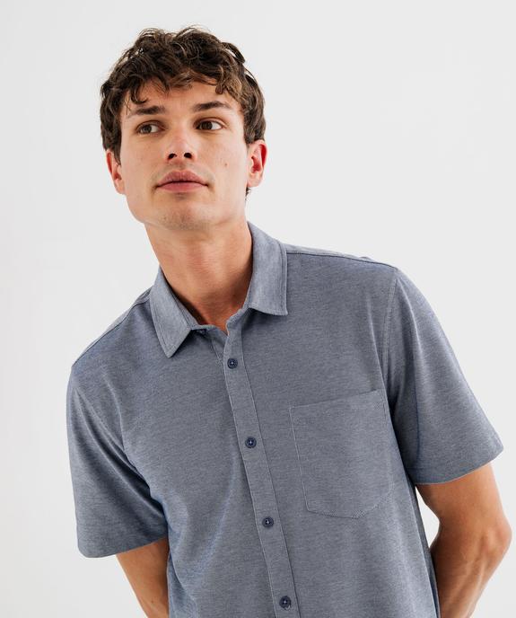 Chemise manches courtes en maille piquée fluide homme vue2 - GEMO (HOMME) - GEMO