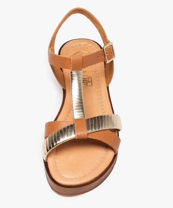 Sandales femme à talon compensé et dessus cuir – Tanéo vue5 - TANEO - GEMO