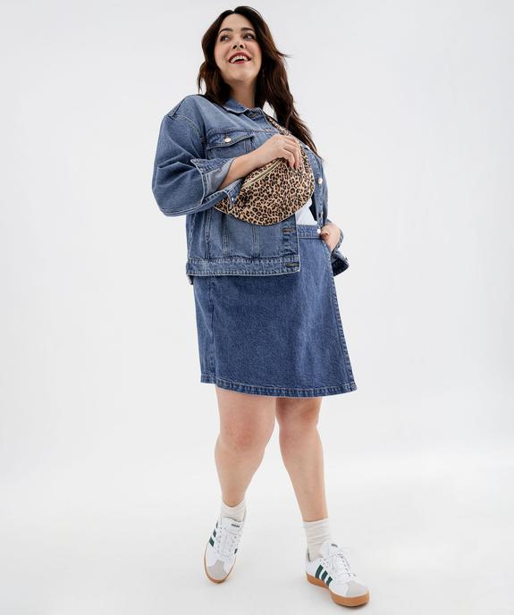 Jupe short en jean femme grande taille vue4 - GEMO (G TAILLE) - GEMO