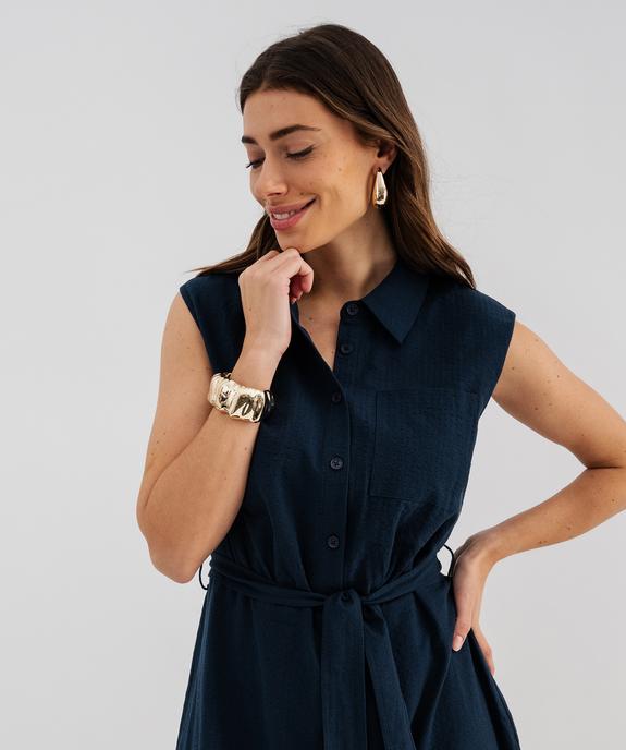 Robe chemise longue sans manches femme - LuluCastagnette vue2 - LULUCASTAGNETTE - GEMO