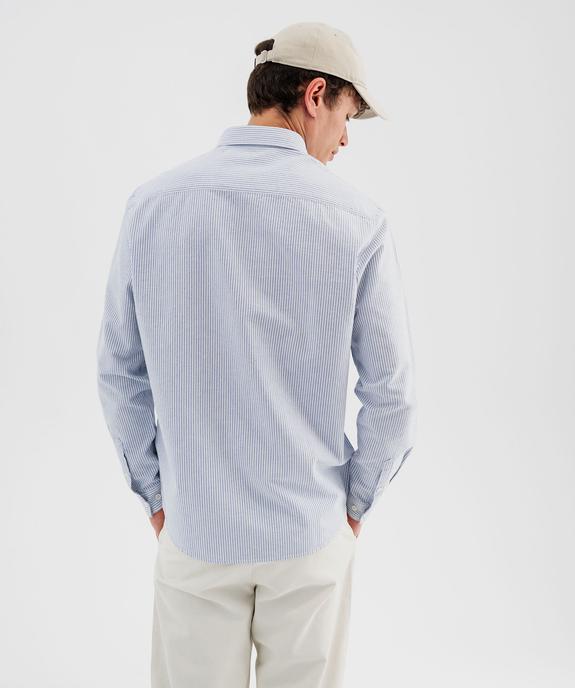 Chemise manches longues en chambray 100% coton homme vue3 - GEMO 4G HOMME - GEMO