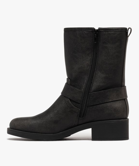 Boots femme avec brides fantaisie style cavalières et bout carré vue3 - 5 MILES - GEMO