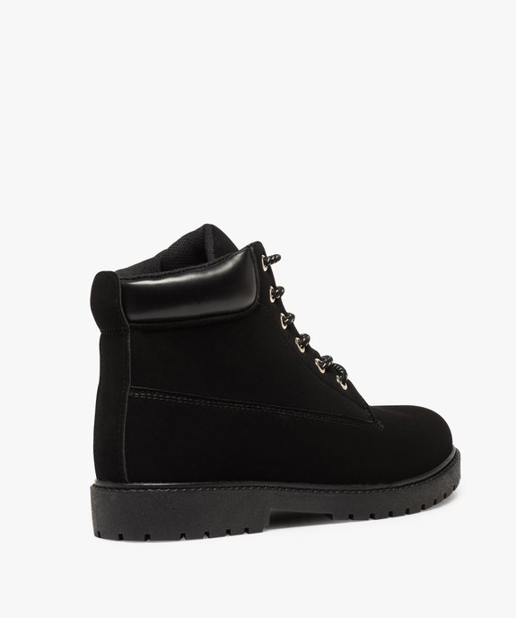 Boots femme à lacets, col rembourré et semelle crantée vue4 - GEMO (CASUAL) - GEMO