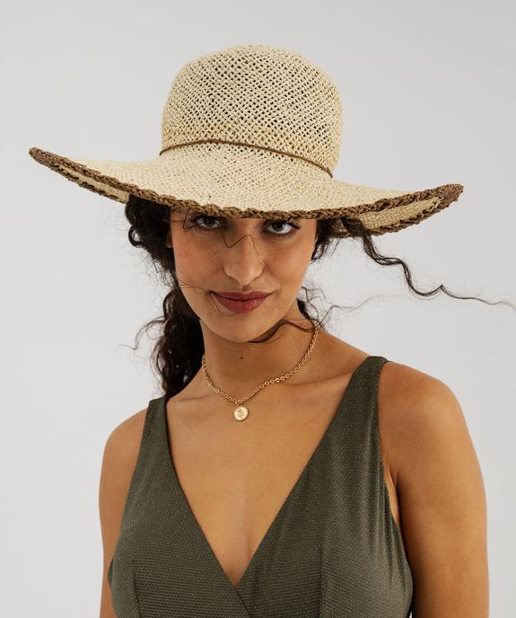 Chapeau capeline en paille ajourée femme vue1 - GEMO (ACCESS) - GEMO