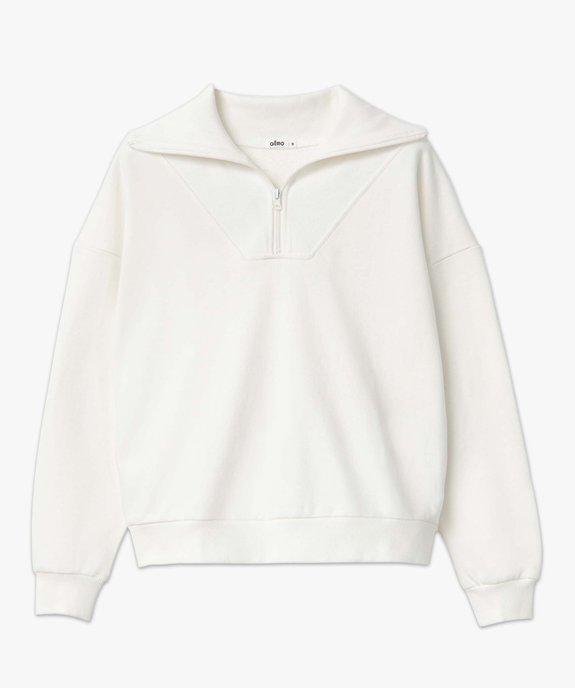 Sweat femme à col camionneur zippé vue4 - GEMO(FEMME PAP) - GEMO