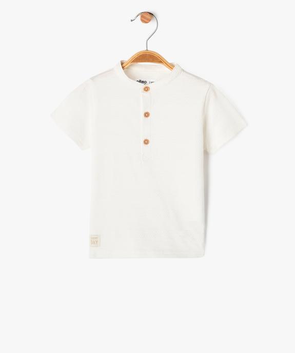 Tee-shirt manches courtes avec col tunisien bébé garçon vue1 - GEMO 4G BEBE - GEMO