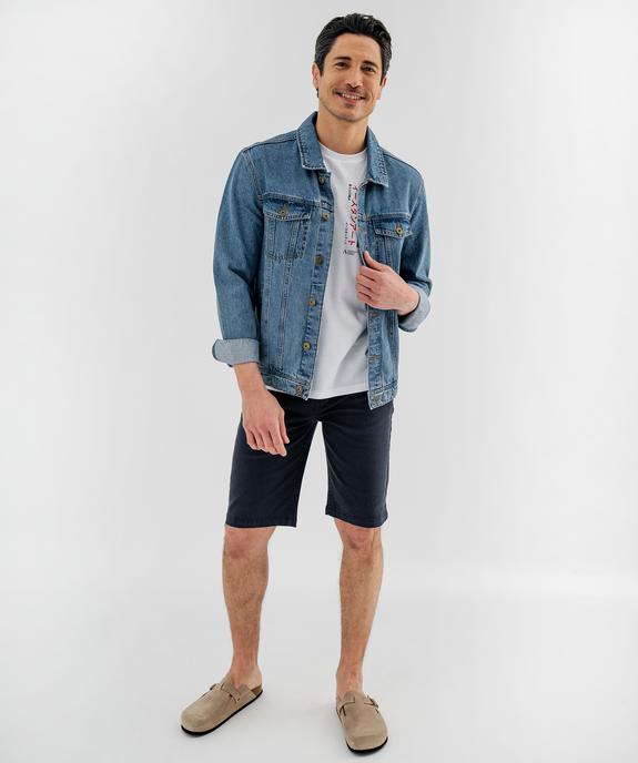 Bermuda staight en coton stretch homme vue4 - GEMO 4G HOMME - GEMO