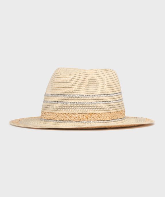 Chapeau en paille de papier avec fil métallisé femme vue1 - GEMO (ACCESS) - GEMO