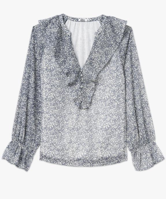 Blouse en voile à grand col V volanté femme vue4 - GEMO(FEMME PAP) - GEMO