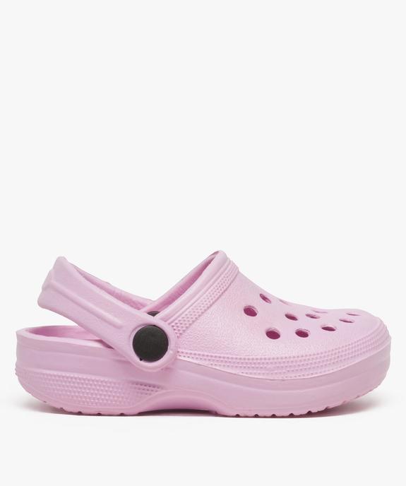 Sabots fille unis perforés avec bride vue1 - GEMO (ENFANT) - GEMO