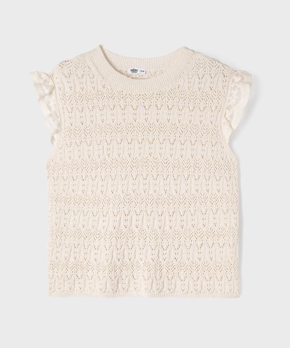 Pull sans manches ajouré façon crochet femme vue1 - GEMO 4G GT - GEMO