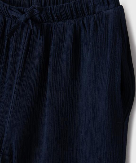 Short ample à taille élastiquée en viscose froissé fille vue2 - GEMO 4G FILLE - GEMO