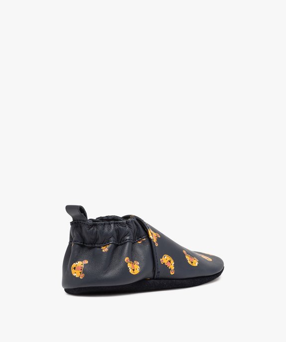 Chaussons bébé garçon en cuir imprimé et col élastiqué vue2 - GEMO (ENFANT) - GEMO
