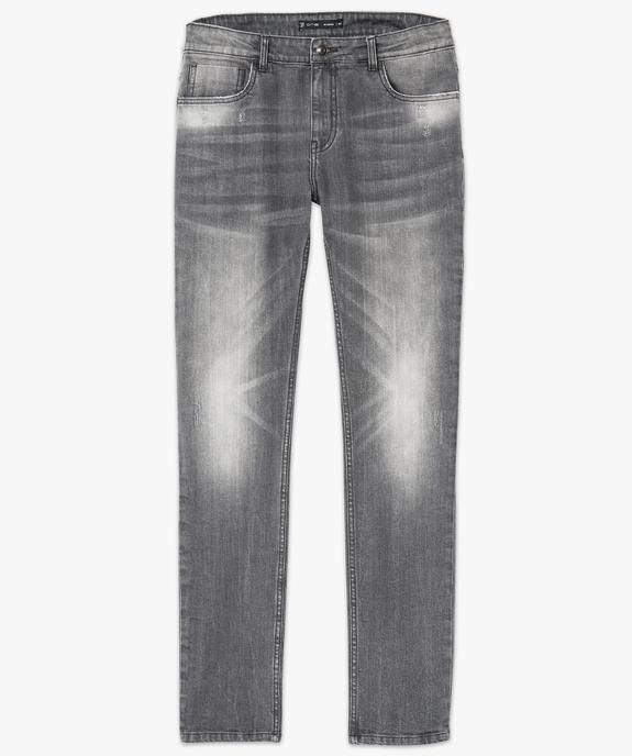 Jean slim effet usé vue4 - GEMO (HOMME) - GEMO