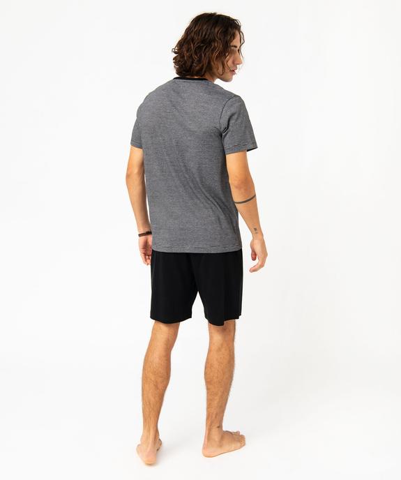 Pyjashort bicolore en coton homme vue3 - GEMO 4G HOMME - GEMO