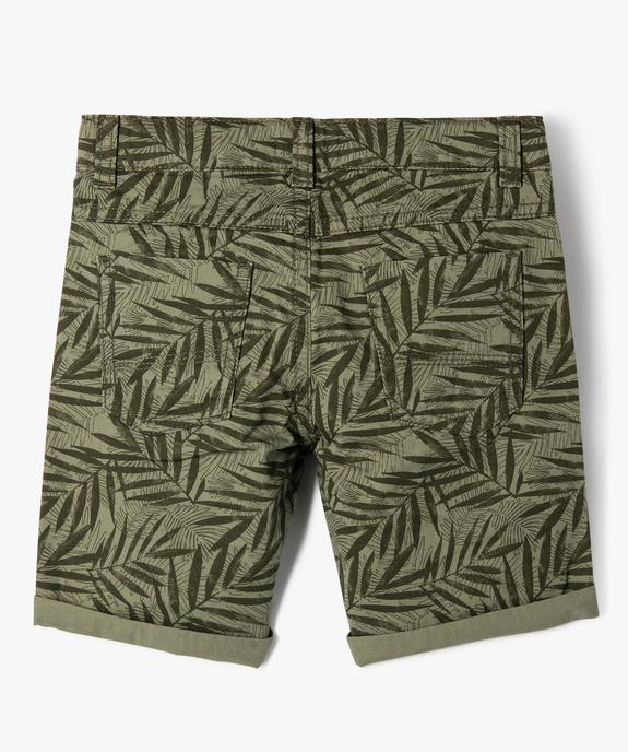 Bermuda en coton twill imprimé à revers garçon vue3 - GEMO 4G GARCON - GEMO