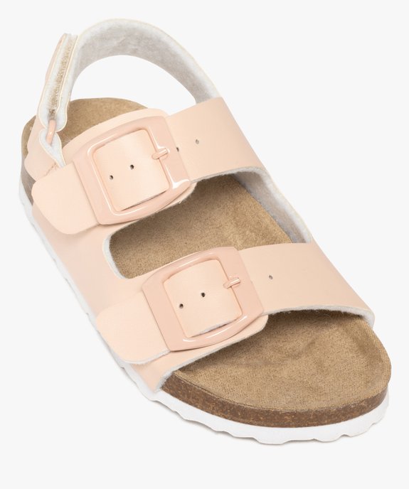 Sandales fille unies avec bride talon à scratch et brides larges à boucles vue5 - PREMIER PRIX BY GEMO - GEMO