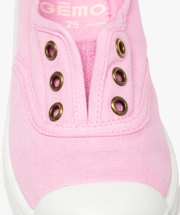 Baskets fille élastiquées en toile unie et bout renforcé vue6 - GEMO (ENFANT) - GEMO