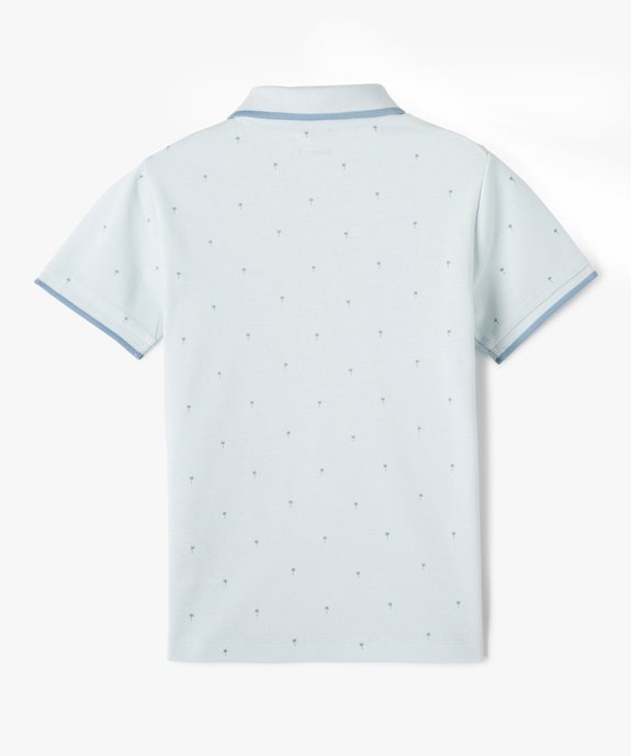 Polo garçon à manches courtes à motifs palmiers vue3 - GEMO (ENFANT) - GEMO