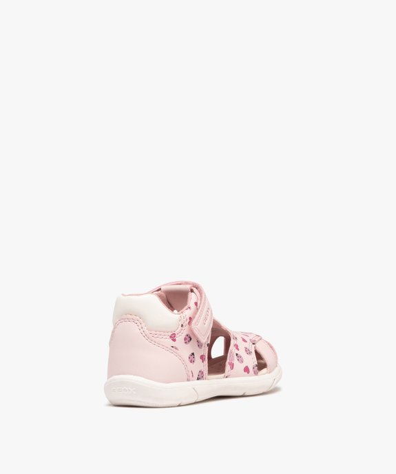 Chaussures ouvertes à scratch imprimées bébé fille - Geox vue4 - GEOX - GEMO
