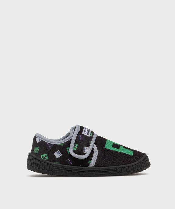 Chaussons en velours avec motif jeu vidéo garçon - Minecraft vue1 - MINECRAFT - GEMO