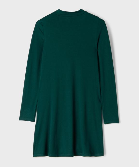 Robe tee-shirt évasée à col montant fille vue3 - GEMO (JUNIOR) - GEMO