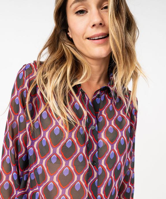 Chemise en voile à motifs graphiques femme vue6 - GEMO(FEMME PAP) - GEMO