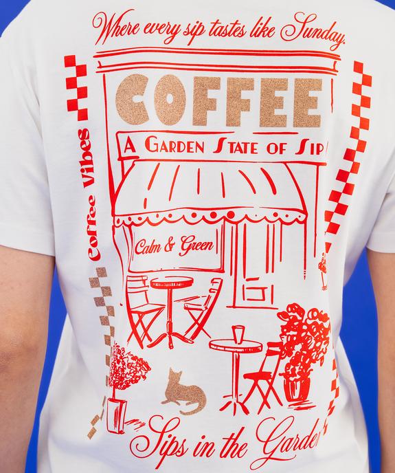 Tee-shirt manches courtes en jersey imprimé devant et dos femme vue4 - GEMO(FEMME PAP) - GEMO