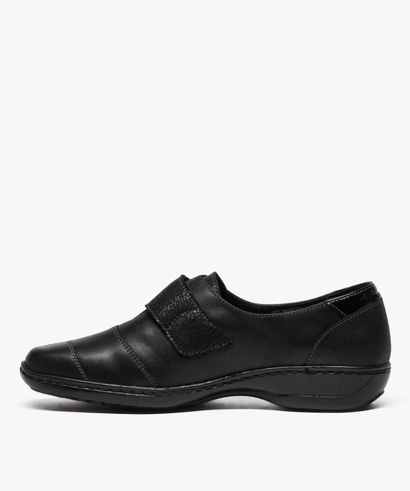 Derbies femme confort en cuir fermeture scratch vue3 - GEMO (CONFORT) - GEMO
