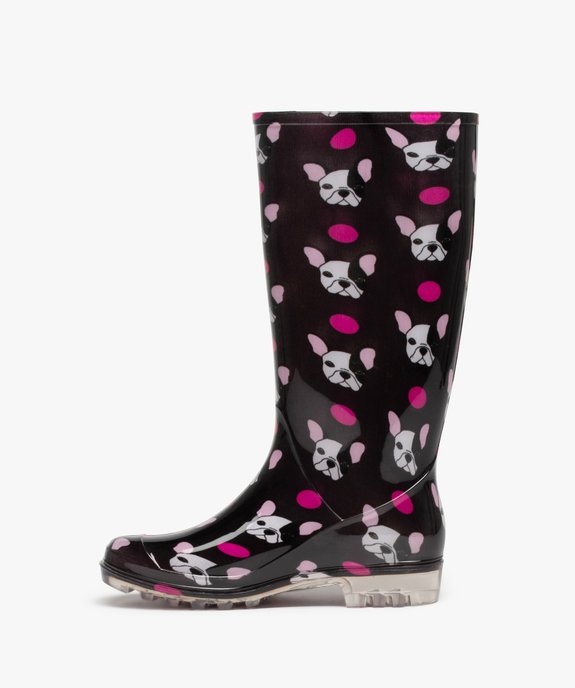 Bottes de pluie femme fantaisie imprimées chiens vue3 - GEMO (EQUIPT) - GEMO