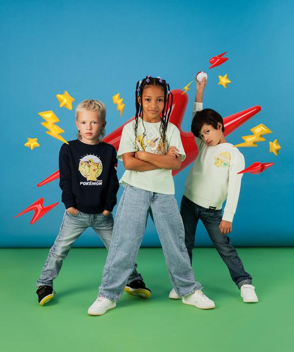 Tee-shirt manches courtes imprimé coupe crop top fille - Pokémon vue1 - POKEMON - GEMO