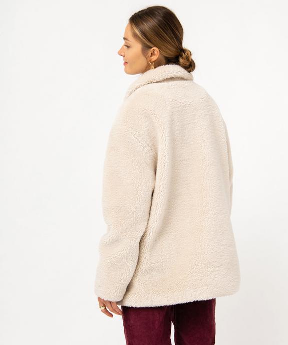 Manteau en maille sherpa femme - LuluCastagnette vue3 - LULU CASTAGNETTE GEMO FOR GOOD - GEMO