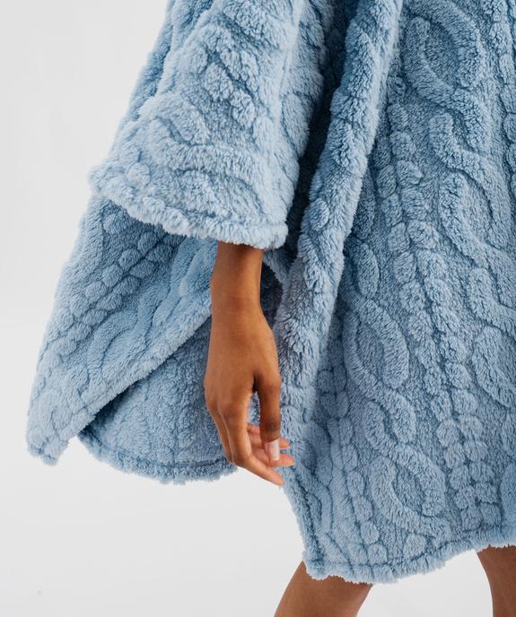 Veste d’intérieur à capuche forme poncho femme vue4 - GEMO(HOMWR FEM) - GEMO