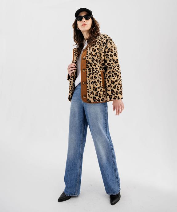 Veste en sherpa à motifs tachetés femme vue6 - GEMO(FEMME PAP) - GEMO