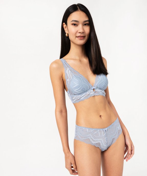 Soutien-gorge triangle en dentelle sans armatures avec mousses amovibles vue3 - GEMO(HOMWR FEM) - GEMO