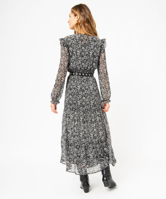 Robe longue à manches longues motif fleuri femme vue3 - GEMO(FEMME PAP) - GEMO