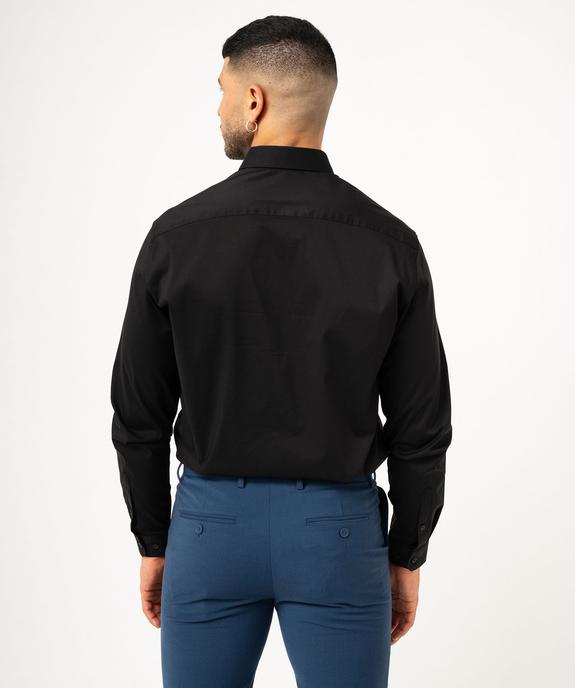 Chemise manches longues coupe droite en coton stretch homme vue2 - GEMO 4G HOMME - GEMO