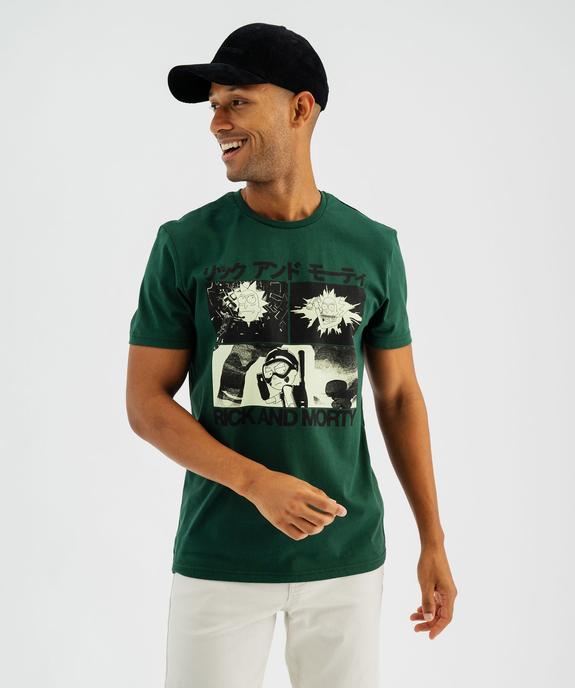 Tee-shirt manches courtes en coton imprimé homme - Rick & Morty vue1 - RICK ET MORTY - GEMO