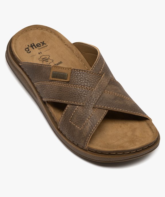 Mules confort à larges brides croisées et semelle intérieure cuir homme vue5 - G'FLEX - GEMO